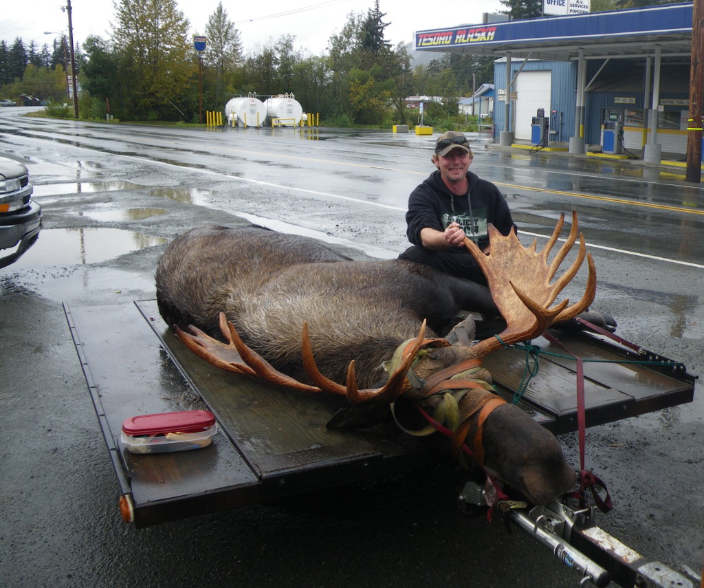 Hunter Marty Smith with his 61-and-a-quarter-inch moose. (Courtesy AlaskaFish and Game)