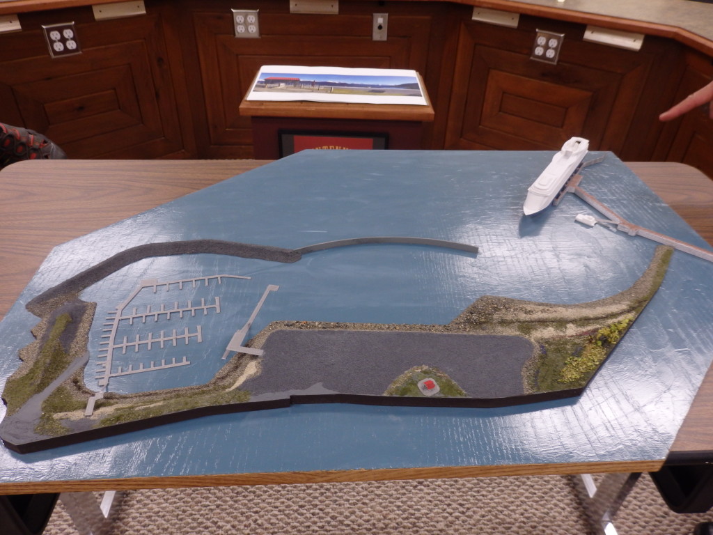 A 3D model of the harbor expansion made by Mike Armour. (Emily Files)