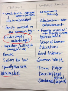 The list of challenges and desired traits in Haines' next police chief as discussed at the Public Safety Commission meeting on Thursday. 