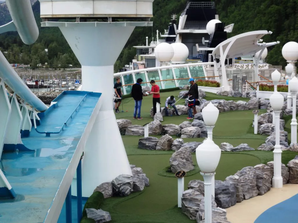 A mini golf course on the top of the ship. (Emily Files)