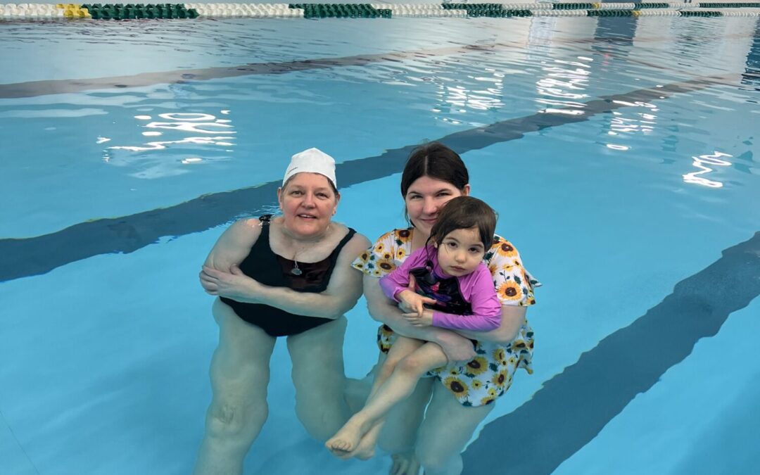 Patty Morgan teaches toddlers to swim at Haines Pool